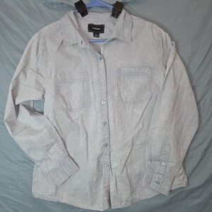 Confess long sleeve blue Sheen shirt Linen Cotton blend Large